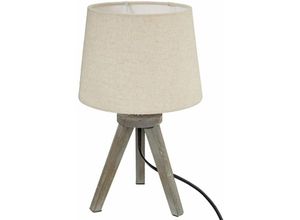 3560238334591 - Atmosphera Créateur Dintérieur - Lampe Holz Stativ Lampenschirm Grau H31 dunkelgrau - Atmosphera