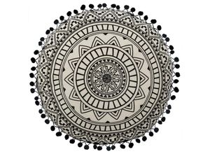 3560238337004 - Atmosphera - Deko-Kissen delhi rund ø 40 cm schwarzes Mandala