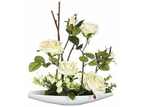 3560238527801 - Atmosphera Créateur Dintérieur - Arrangement aus künstlichen Rosen - Topf - Zement - H36 -5 cm