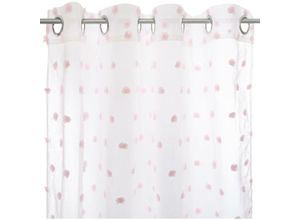 3560238650806 - Atmosphera - Kindervorhang Pompoms - weiß und rosa 140 × 240 cm créateur dintérieur