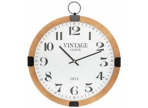 3560238662304 - Atmosphera Créateur Dintérieur - atmosphera Wanduhr leise aus Holz Vintage-Stil 38 cm - Atmosphera