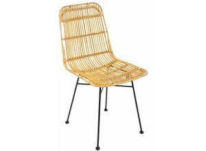 3560238674697 - Atmosphera - Stuhl Kubu - Metall und natürliches Rattan créateur dintérieur