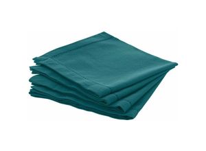 3560238694633 - Atmosphera Créateur Dintérieur - Set aus 4 Servietten Chambray - blaugrün 40x40 cm