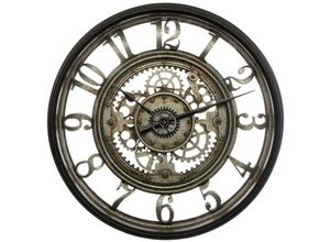 3560238698587 - Atmosphera Wanduhr Wanduhr - Vintage Metall - Dia 50 cm - Kunststoff Glas - Anthrazit