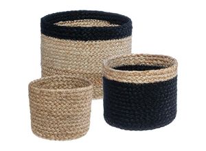 3560238711163 - Atmosphera Créateur Dintérieur - Set aus 3 Körben - Jute - schwarz