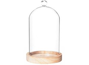 3560238911044 - Atmosphera Créateur Dintérieur - Glocke - Glas und Holz - H19 cm