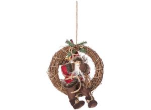 3560239478317 - Weihnachten stofftier 30 cm - Krone hängt - Feeric lights & christmas - Rotbraun