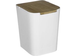 3560239658269 - Mülleimer mit bambusdeckel 5l naturéo weiß - weiß - 5five