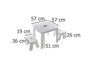 3560239688501 - Atmosphera Créateur Dintérieur - Tisch mit Stauraum für Kinderzimmer Set für Kinder mit MDF-Hocker - Atmosphera