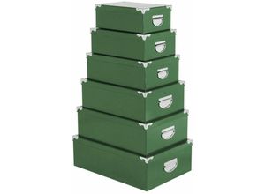 3560239694861 - 5five - Set von sechs rechteckigen Aufbewahrungsboxen Organizer Metallbeschläge Tragegriffe schwarz