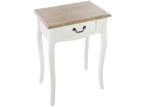 3560239696797 - Atmosphera Créateur Dintérieur - Nachttisch Chrysa - weiß und Holz