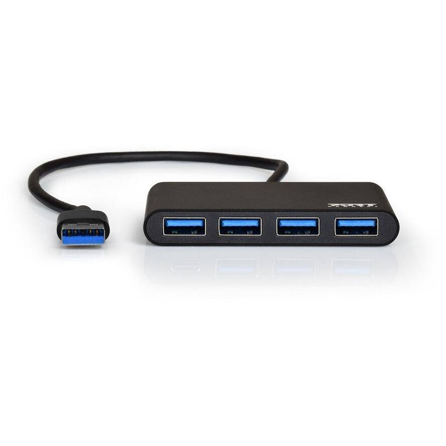 3567049001216 - PORT Designs 900121 4 Port USB 32 Gen 1-Hub (USB 30) Schwarz