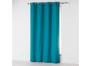 3574386072397 - Ösenvorhang 140 x 260 cm Mikrofaser Uni Absolute Polyester blau 260 x 140 cm - Douceur dintérieur