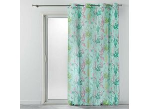 3574386086073 - Douceur Dintérieur - Fenstervorhang fresh garden 140 x 260 cm pfefferminzgrün mit Pflanzen-Motiv