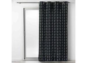 3574386086165 - Douceur Dintérieur - Verdunkelungsvorhang letiko 140 x 240 cm schwarz mit Aufdruck