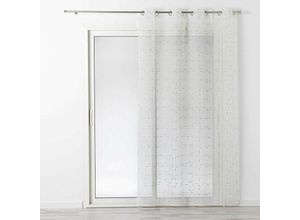 3574386264211 - Douceur Dintérieur - Fenstervorhang mit Ösen dixie 140 x 240 cm weiß mit silbernem Aufdruck