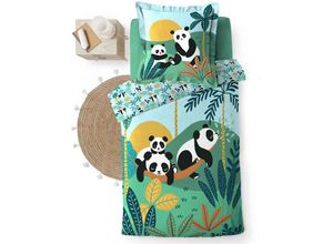 3574386441926 - Douceur Dintérieur - Kinderbettwäsche-Set panda life Baumwolle 140 x 200 cm