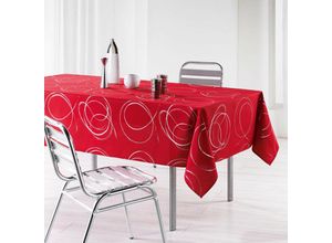 3574387215779 - Douceur Dintérieur - Tischdecke Rechteckige 150 x 240 cm Bully Polyester Bedruckt Silber Rot