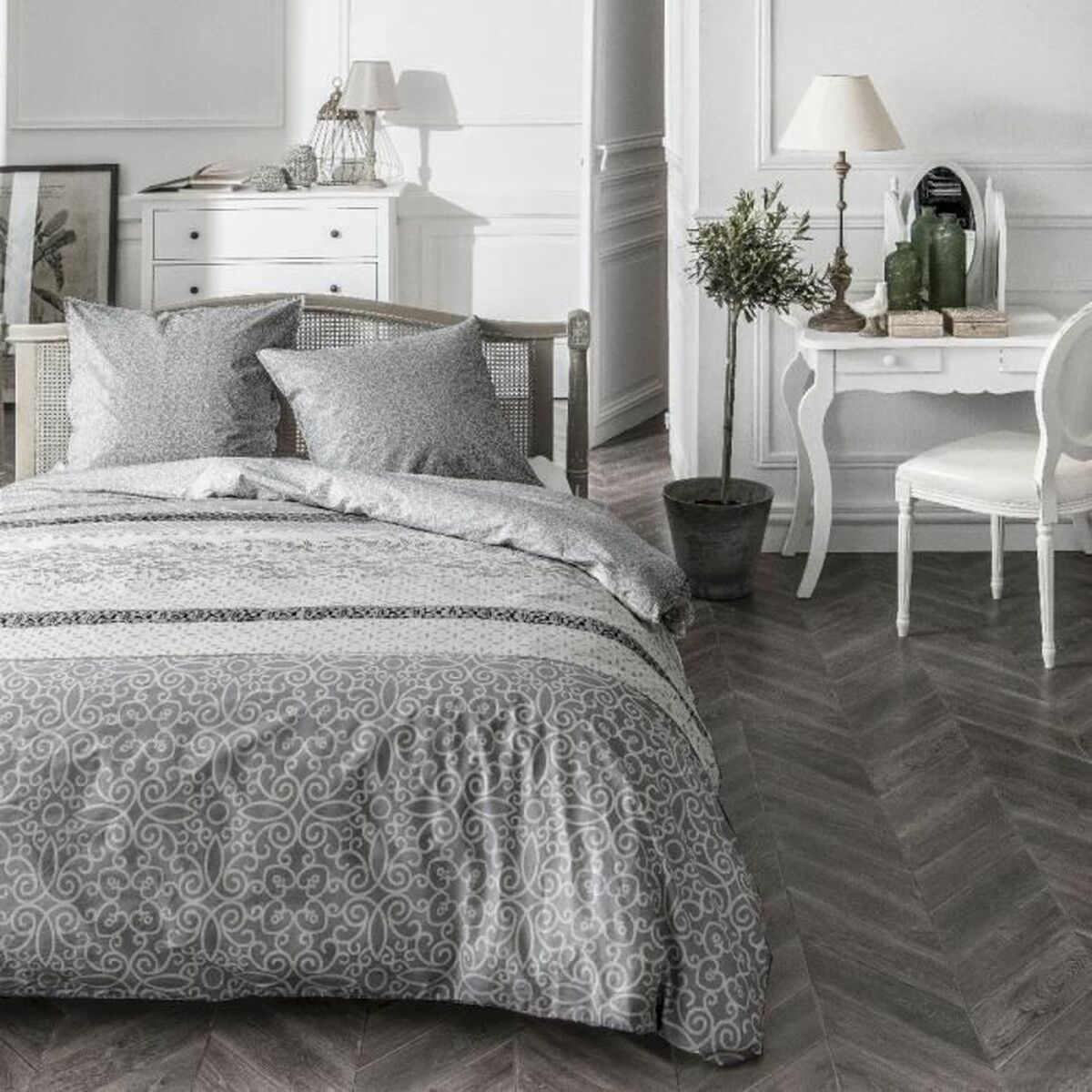 3574641161934 - Duvet cover set Grey 240 x 220 cm 3 Pieces 3574641161934 - Duvet cover set Grey 240 x 220 cm 3 Pieces