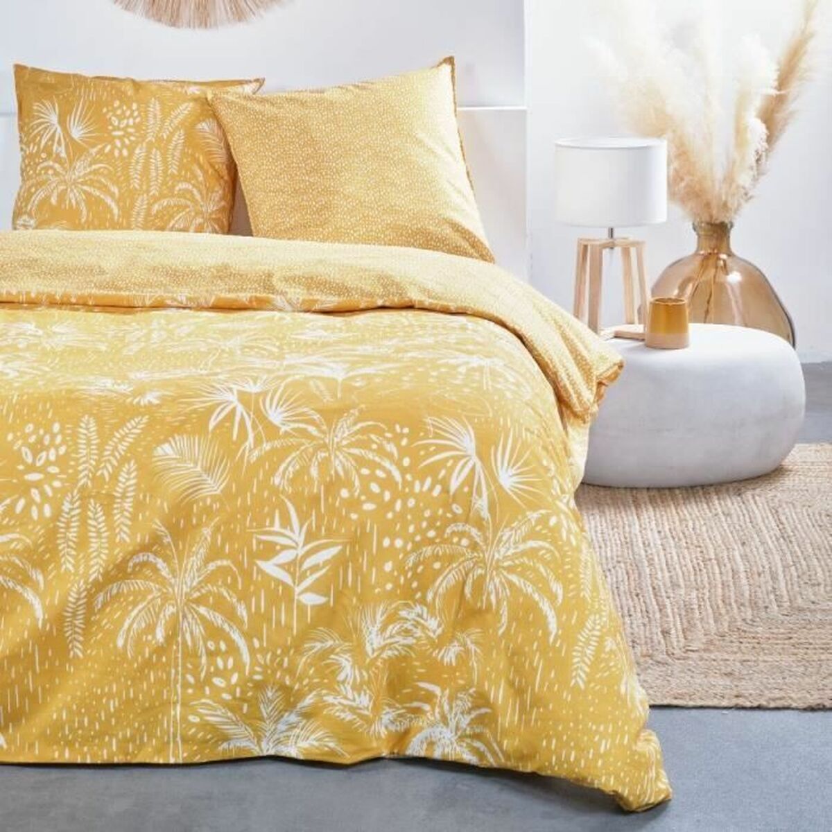 3574641164584 - Duvet cover set 220 x 240 cm Yellow 3 Pieces