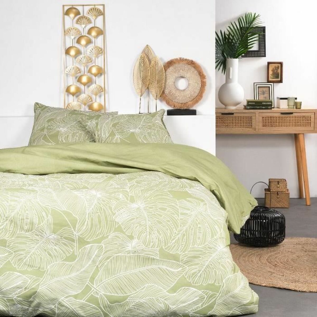 3574641189167 - Nordische Decke SUNSHINE Floral Green 240 x 260 cm 3574641189167 - Nordische Decke SUNSHINE Floral Green 240 x 260 cm
