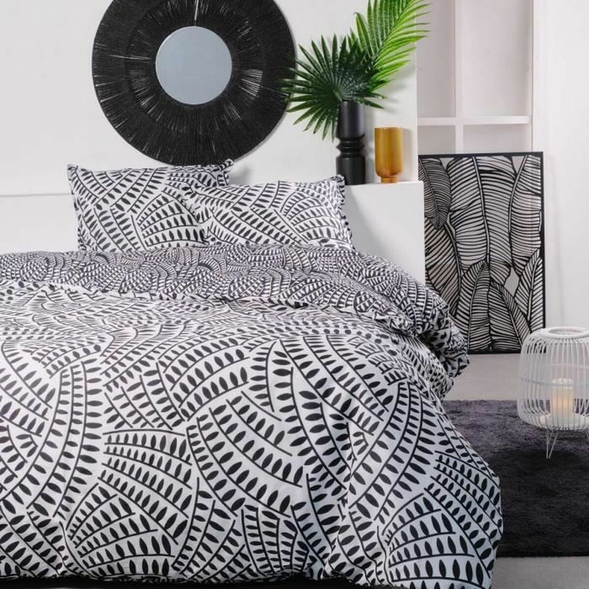 3574641203115 - Duvet cover set White Black 240 x 200 cm 3574641203115 - Duvet cover set White Black 240 x 200 cm