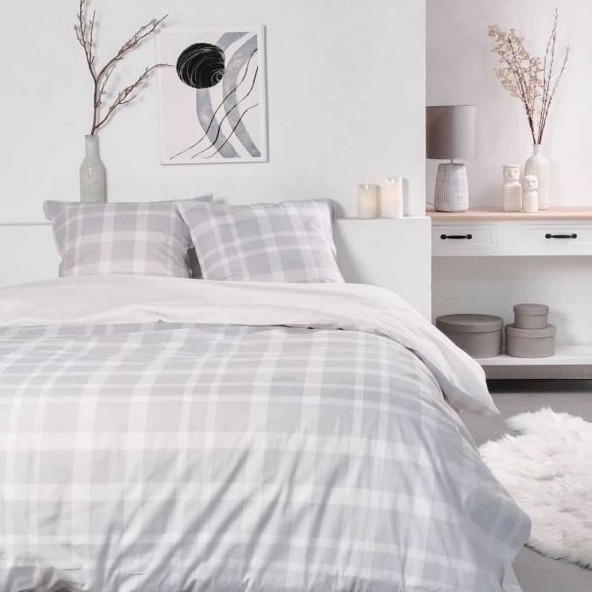 3574641212407 - Duvet cover set Qads Light grey 220 x 240 cm 3 Pieces 3574641212407 - Duvet cover set Qads Light grey 220 x 240 cm 3 Pieces