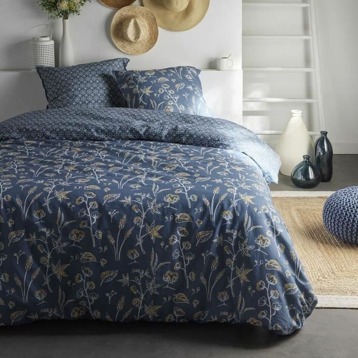 3574641230098 - Duvet cover set Blue 240 x 220 cm 3 Pieces 3574641230098 - Duvet cover set Blue 240 x 220 cm 3 Pieces