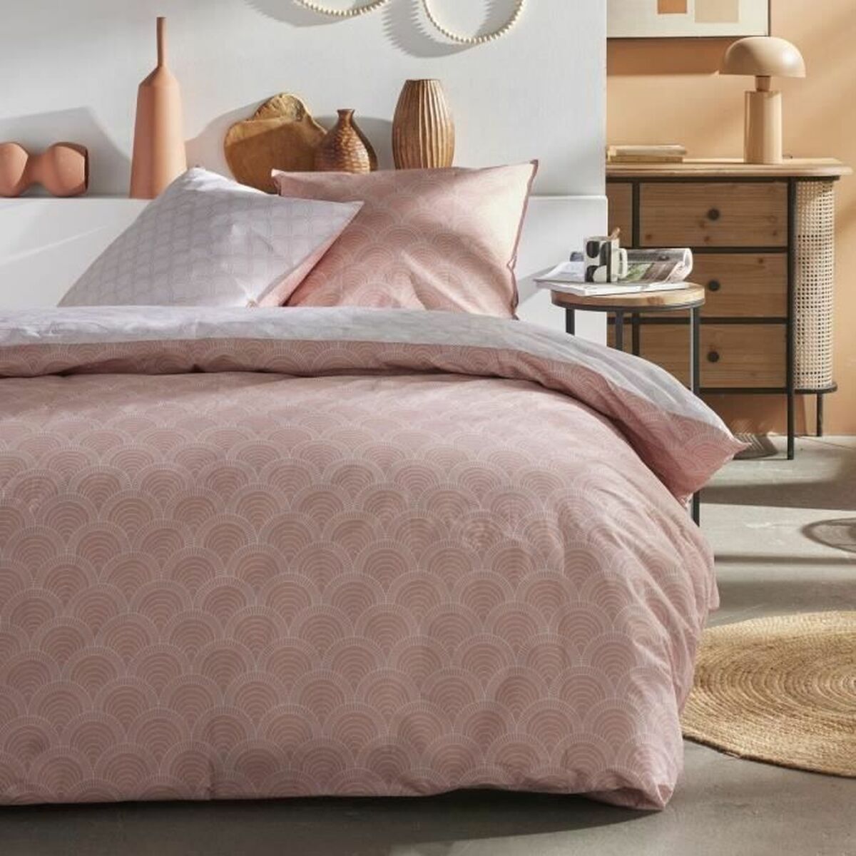 3574641252205 - Duvet cover set Pink Rose Super king 220 x 240 cm 3574641252205 - Duvet cover set Pink Rose Super king 220 x 240 cm