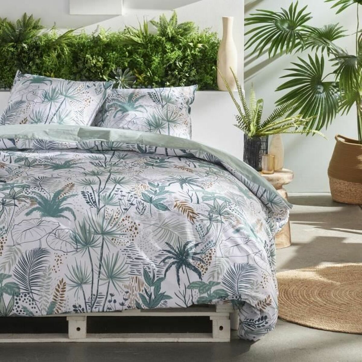 3574641252250 - Duvet cover set Green Vert Super king 240 x 260 cm 2 Pieces 3574641252250 - Duvet cover set Green Vert Super king 240 x 260 cm 2 Pieces