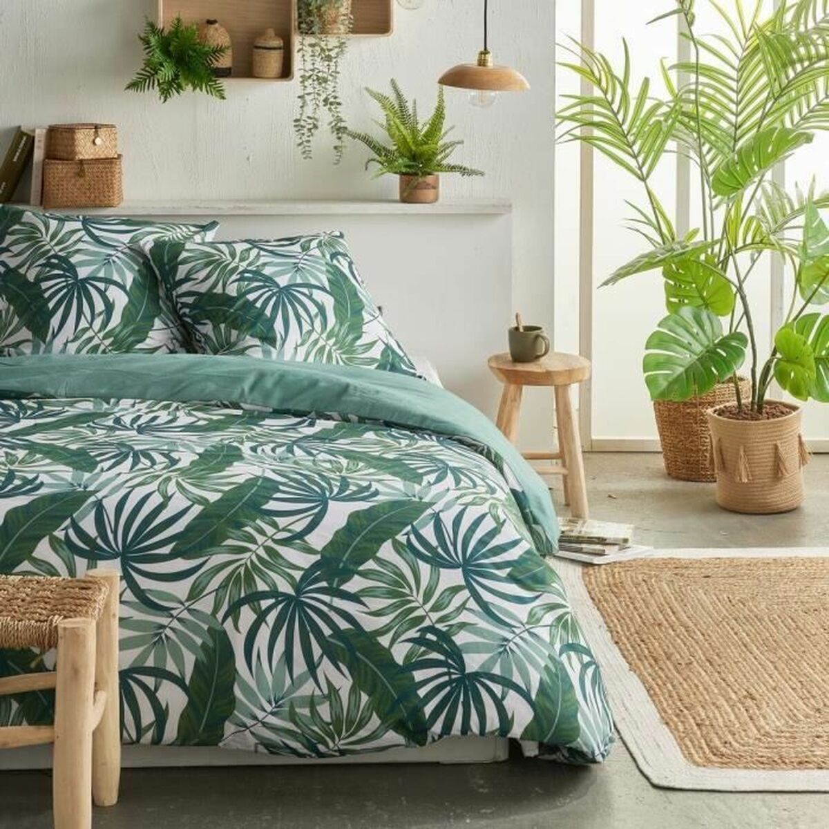 3574641288907 - Duvet cover set Green Vert Super king 2 Pieces 3574641288907 - Duvet cover set Green Vert Super king 2 Pieces