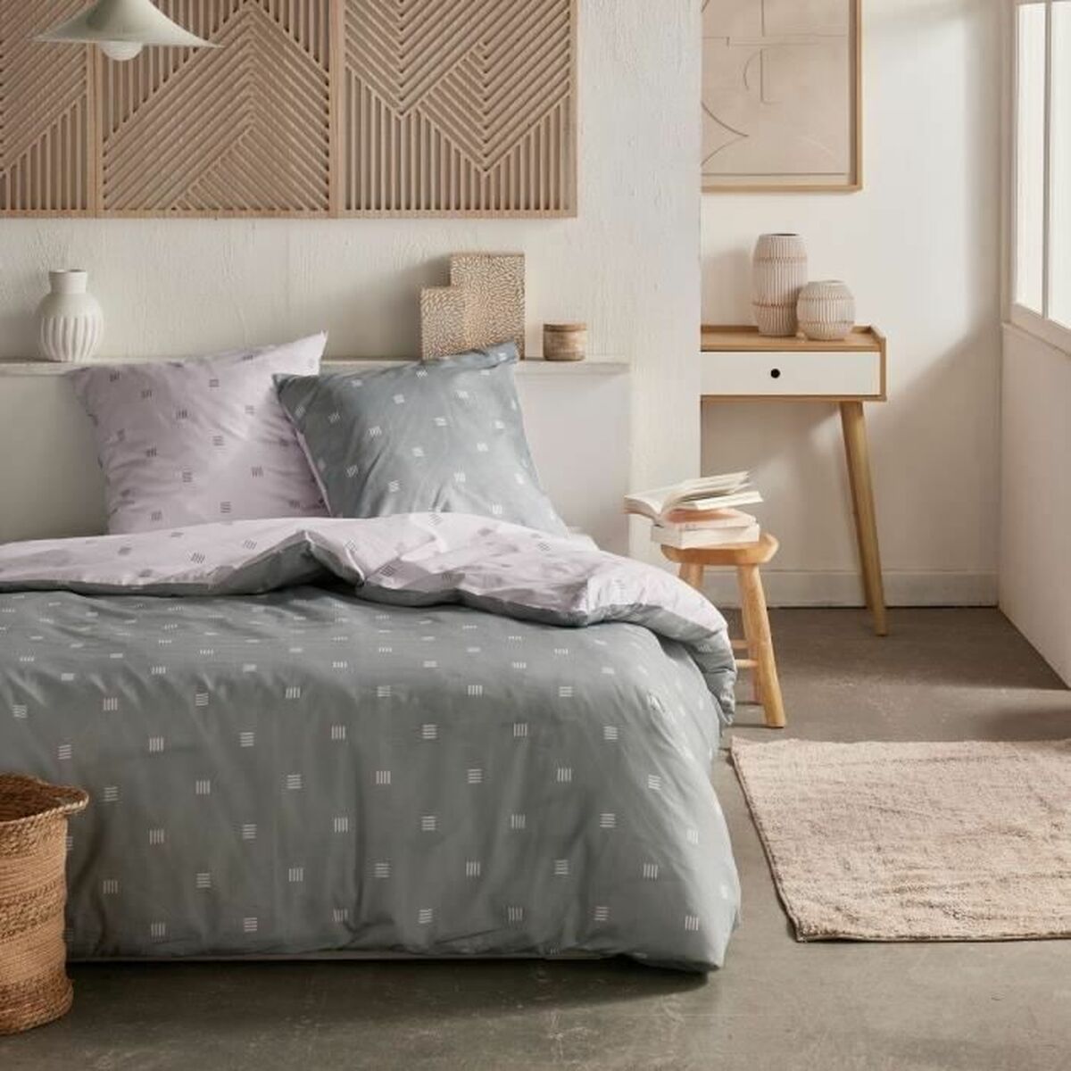 3574641288914 - Duvet cover set Grey Super king 2 Pieces