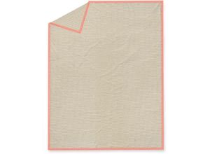 3574642330728 - - Tagesdecke gypset Baumwolle 220 x 240 cm beige mit grauem Rand