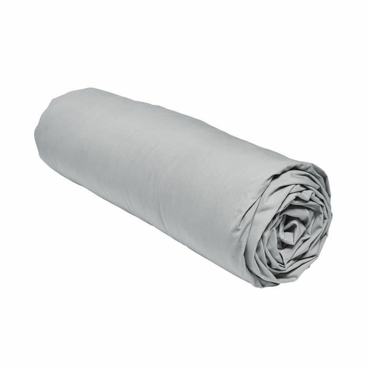 3574643514530 - Fitted bottom sheet Percale Light grey 140 x 200 cm Grey