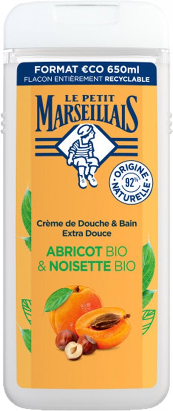 3574661700809 - Le Petit Marseillais Extra Milde Bade- & Duschcreme Aprikose & Haselnuss Bio 650 ml