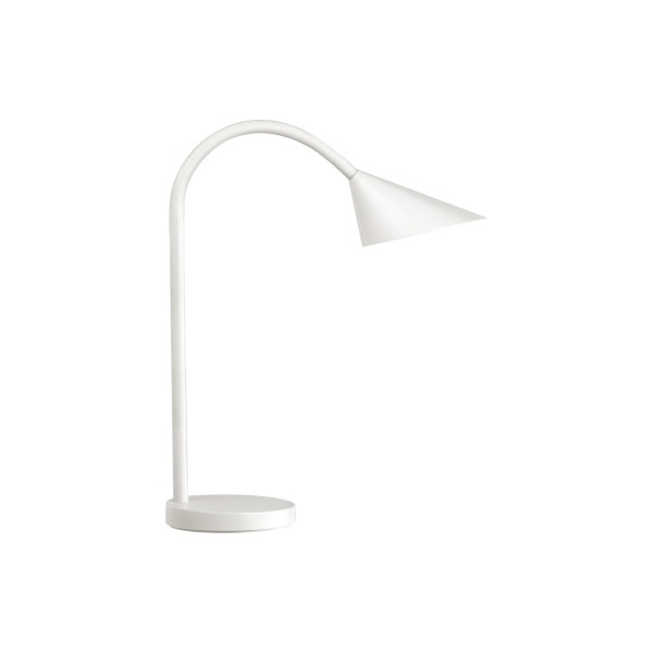 3595560012800 - Genérica - Lampara de escritorio unilux sol led 4w brazo flexible abs y metal blanco base 14 cm diametro