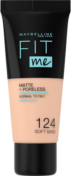 3600531429539 - New York Fit Me! Matte + Poreless Make-Up 124 Soft Sand Foundation (flü ssig) 30ml