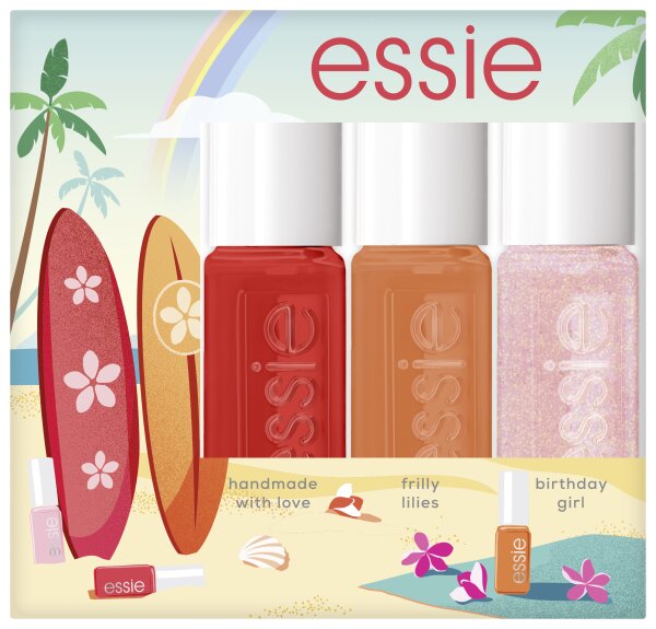 3600531687878 - Essie Sommer-Nagellack-Set surf up Mini Trio Kit 858 handmade with love 824 frilly lilies 514 birthday girl Nagellack Set 15ml