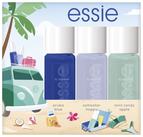 3600531687885 - Essie Sommer-Nagellack-Set offshore only Mini Trio Kit 92 aruba blue 374 saltwater happy 99 mint candy apple Nagellack Set 15ml