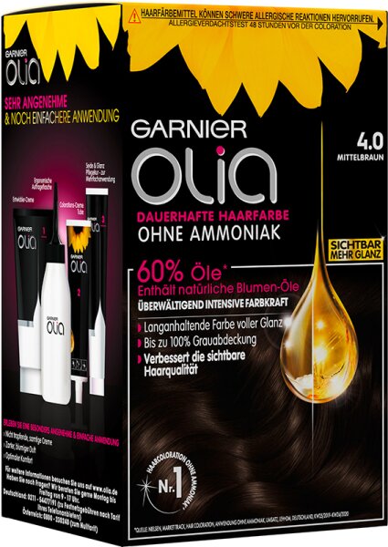 3600542222693 - Olia dauerhafte Haarfarbe 40 Mittelbraun Coloration 1Stk 3600542222693 - Olia dauerhafte Haarfarbe 40 Mittelbraun Coloration 1Stk