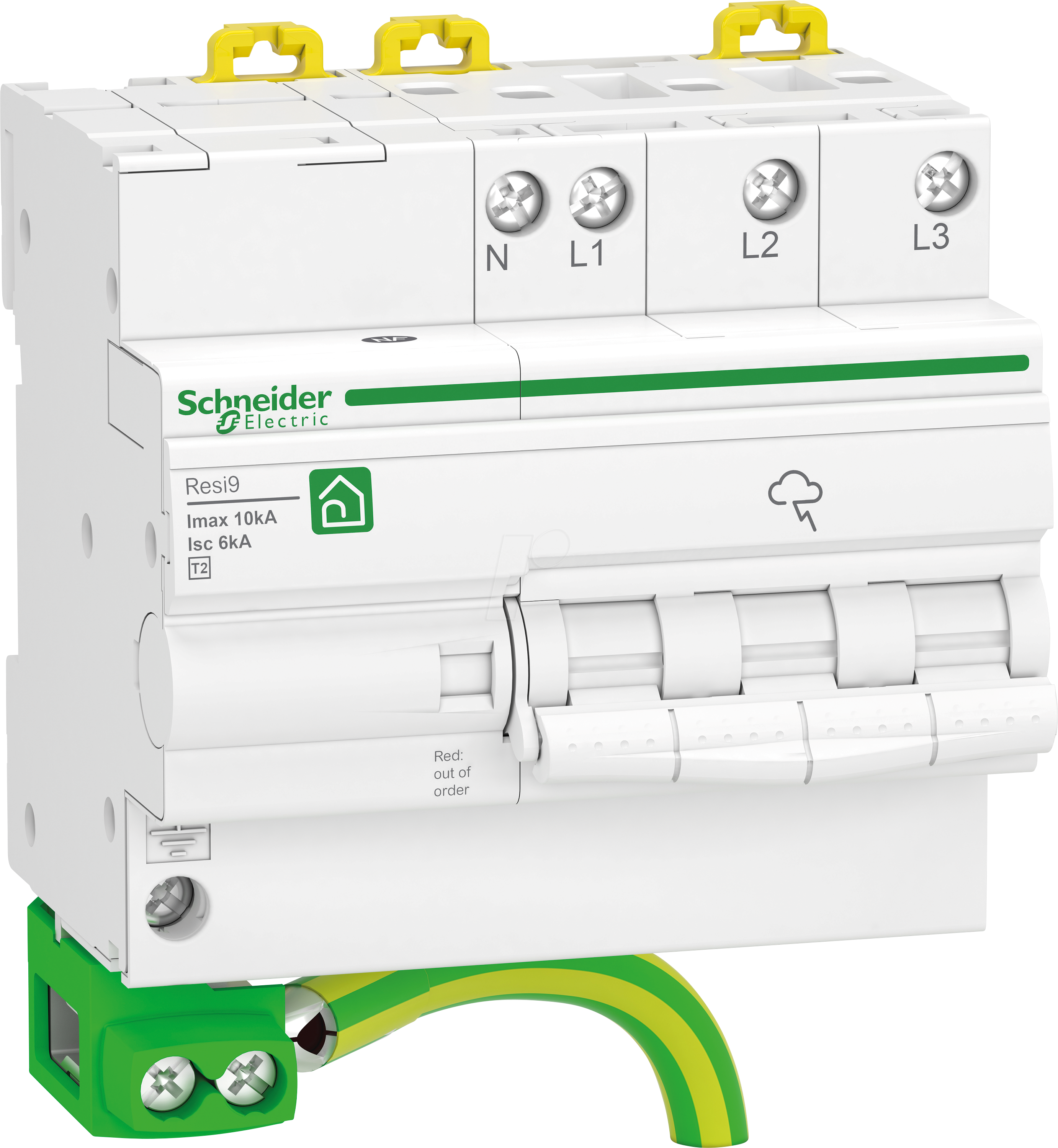 3606480500688 - Berspannungs-Ableiter Resi9 3P+N Typ 2 Imax 10 kA mit integr Trennschalt R9L16710 - Schneider Electric