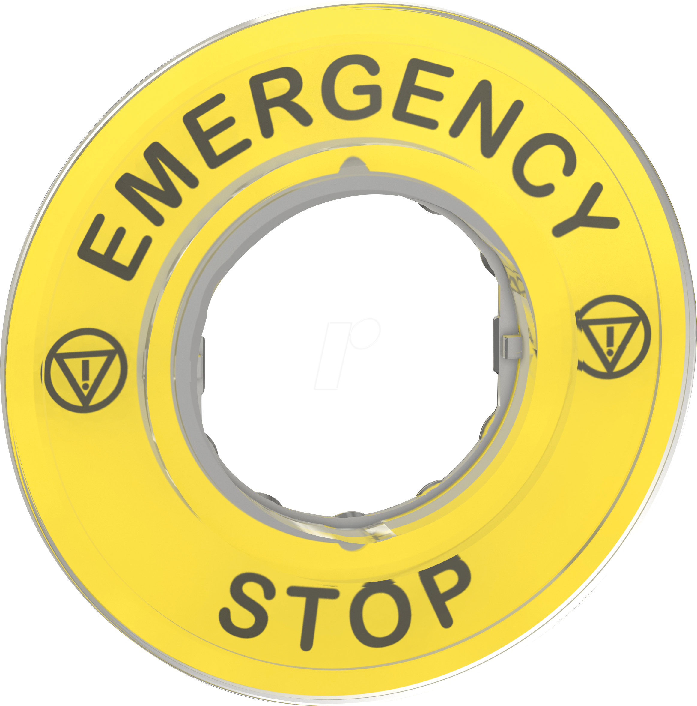 3606480561276 - ZBY9320 - Schild Ø60 für Not-Halt-Taster EMERGENCY STOP Logo ISO13850