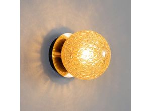 3611839018448 - Kosilum - Glas-Wandleuchte mit goldenen Metallsockel - Orian