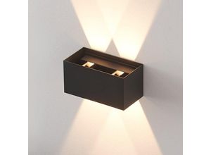 3611839023367 - Kosilum - Schwarze led dimmbare Wandleuchte mit verstellbarem Winkel Innen- und Außenbereich - Cubic