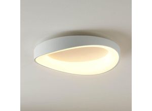 3611839023688 - Kosilum - Schlichte weiße runde Deckenlampe dimmbare LEDs 50 cm - Belina