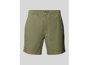 3616419584825 - - Prepster - Shorts aus Stretch-Twill mit Markenlogo in Berggrün