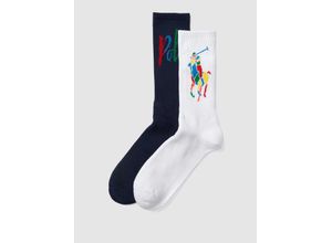 3616534216014 - Socken mit kontrastivem Brand-Print im 2er-Pack