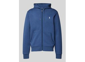 3616534579126 - Polo Double Knitted Full-Zip Hoodie Blue Heather