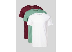 3616537244922 - T-Shirt mit geripptem Rundhalsausschnitt im 3er-Pack