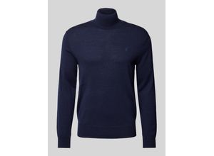 3616537728637 - Rollkragenpullover mit Label-Stitching